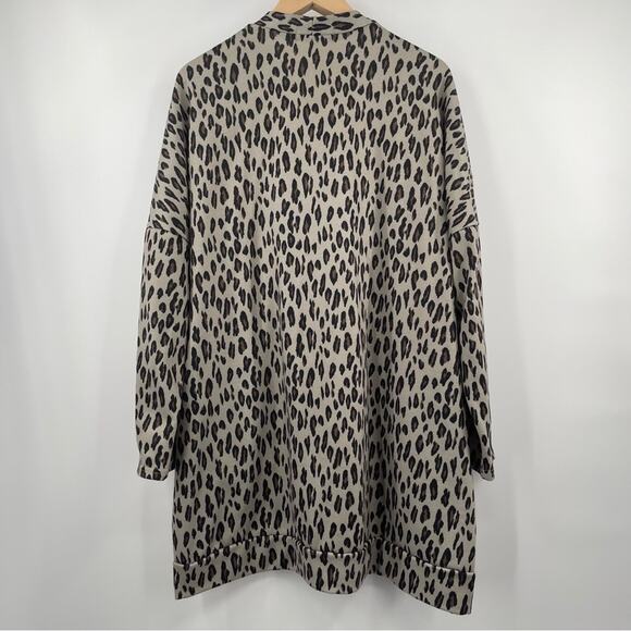 AMARYLLIS Cardigan Leopard Open With Pockets Animal Print Long Sleeve Size 1X - Picture 3 of 12